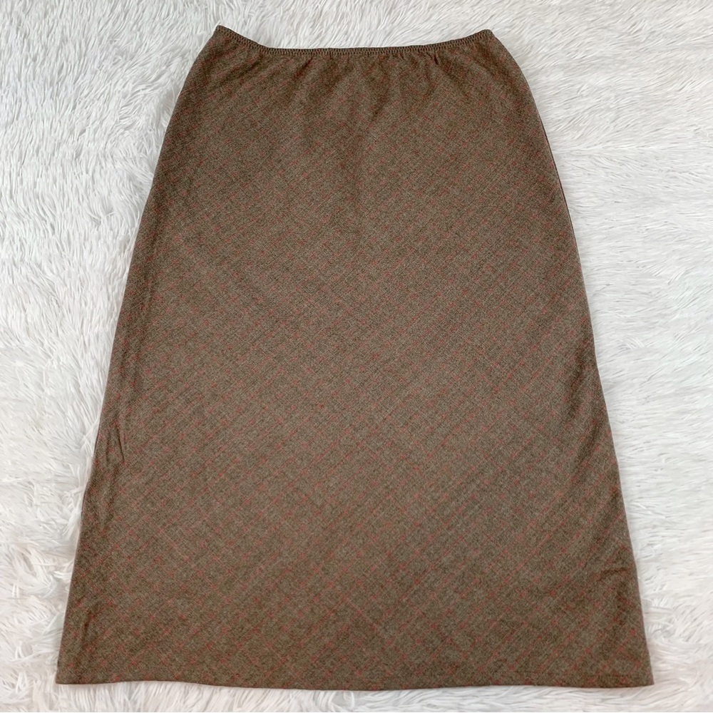 Paul & Joe plaid wool pull‎ on a-line skirt knee length Made in France